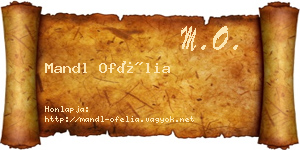 Mandl Ofélia névjegykártya